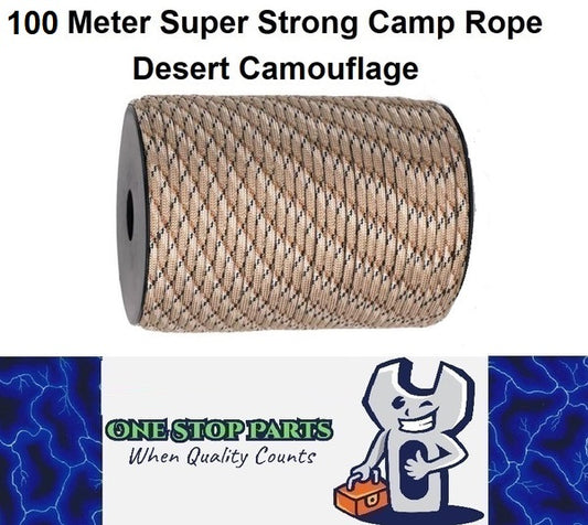 100m Desert Camouflage 550lb Military 9 core Paracord Rope 4mm Outdoor Camp Rope