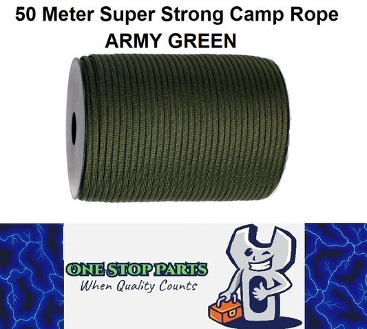 50m Army Green 550lb Military 9 core Paracord Rope 4mm Outdoor Camping Rope