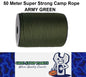 50m Army Green 550lb Military 9 core Paracord Rope 4mm Outdoor Camping Rope