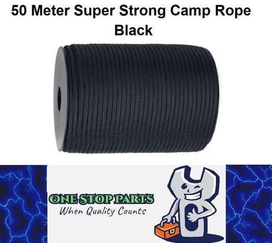 50m Black 550lb Military 9 core Paracord Rope 4mm Outdoor Camping Rope 50 Meters