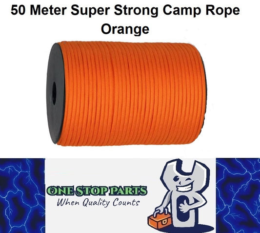 50m Orange 550lb Military 9 core Paracord Rope 4mm Outdoor Camping Rope 50 Meter