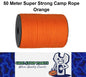 50m Orange 550lb Military 9 core Paracord Rope 4mm Outdoor Camping Rope 50 Meter