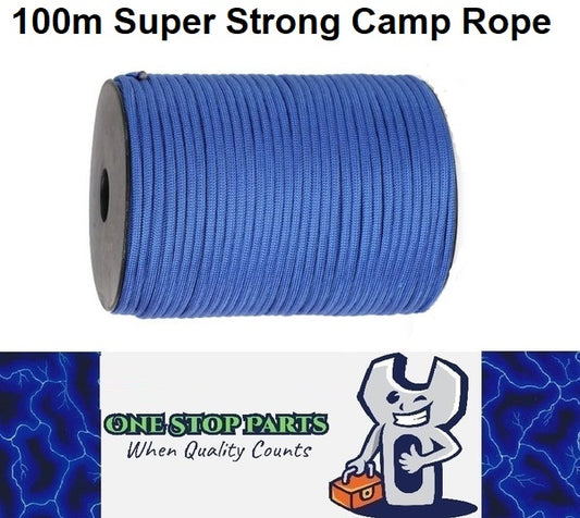 100m Blue 550lb Military 9 core Paracord Rope 4mm Outdoor Camping Rope