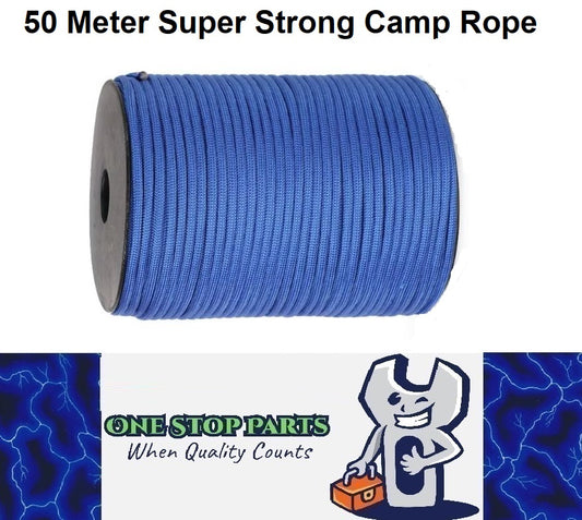 50m Blue 550lb Military 9 core Paracord Rope 4mm Outdoor Camping Rope