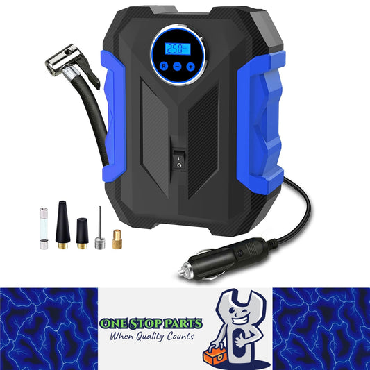 Blue Car Air Compressor Pump Tire Inflator 12V 3M Cigarette Lighter Plug Cable