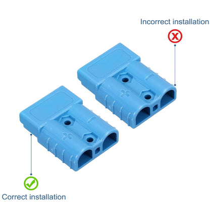 2 x 50A Blue Anderson Socket Plug 2 Pin 50Amp Connector RV Truck Winch Marine