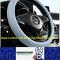 Napa Leather Car Steering Wheel Cover Universal 38cm Non-slip Breathable Blue