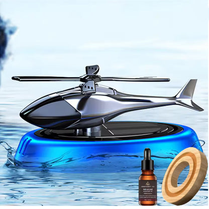 Solar Helicopter Car Air Freshener Rotating Aroma Diffuser Odour Remover
