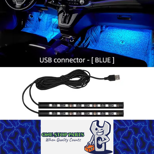 Blue LED Car Foot Light LED Interior Decoration Backlight USB Atmosphere Lamp