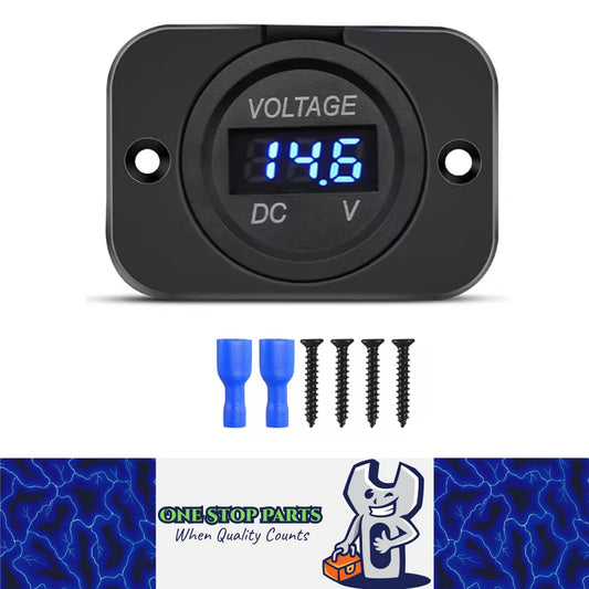 1 x Blue LED Digital Voltmeter 12-24V Voltage Gauge Meter Panel Car Boat Marine