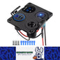 4in1 Blue LED Switch Panel 12V QC3.0+Dual PD USB Charger Voltmeter Power Socket