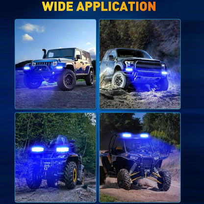 2 x Blue LED Work Lights 50W 155x43mm 12-24V Spot Flood Beam LED Car Boat Light