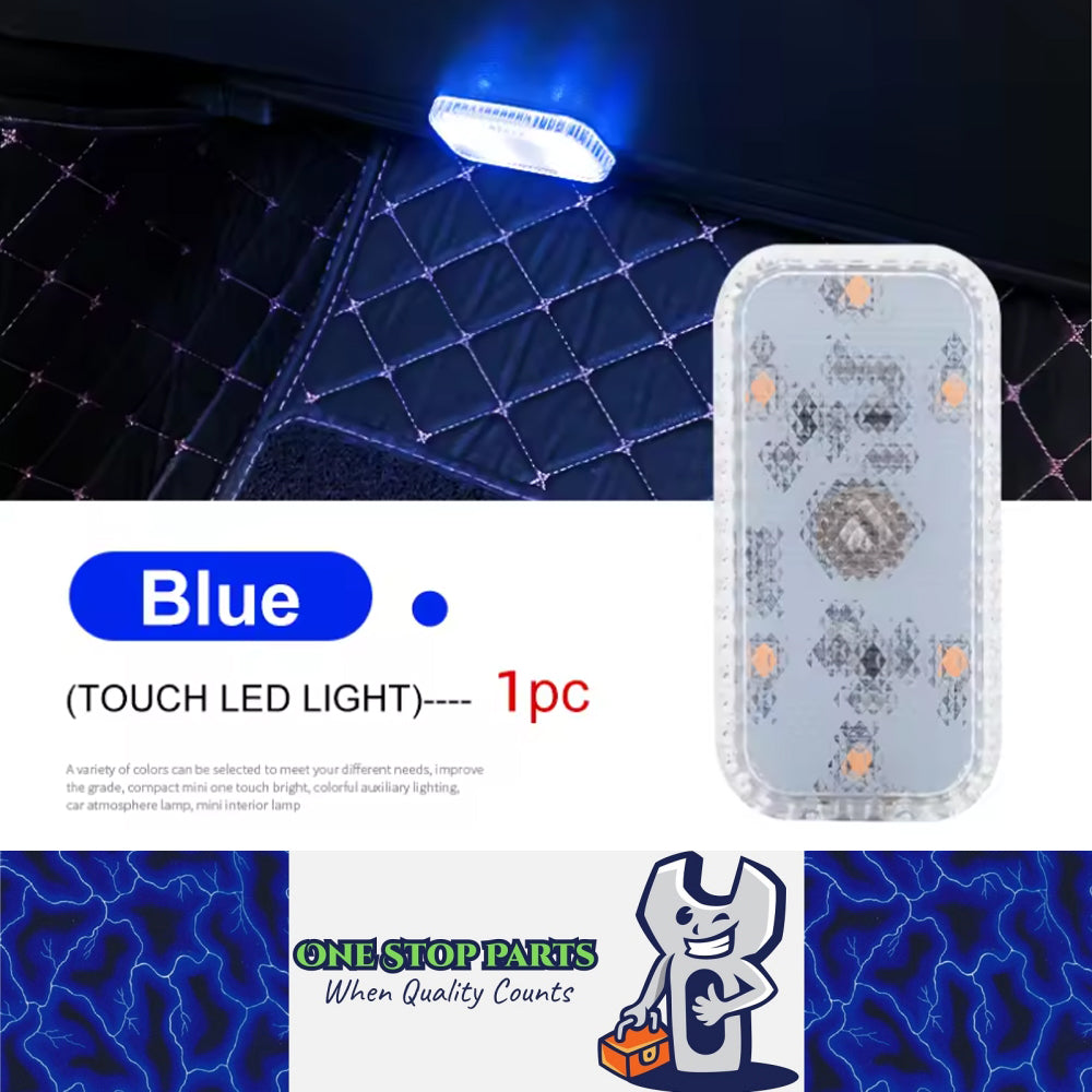 Blue Mini LED Touch Switch Light USB Car Interior Lighting Ceiling Reading Lamp