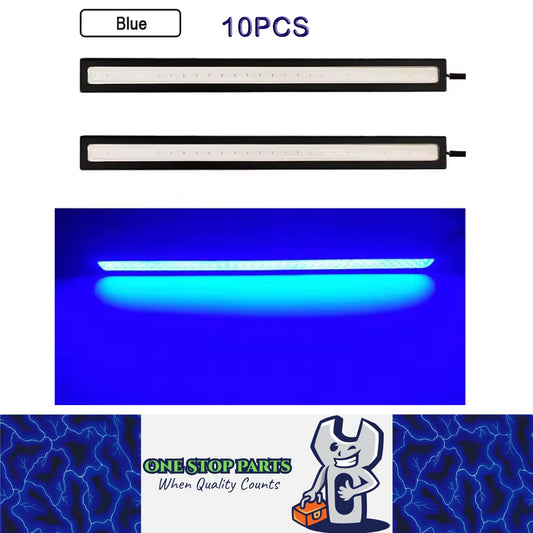 10 x 17CM Blue LED DRL Daytime Running Light Decorative Aluminum 12V Strip Lamp