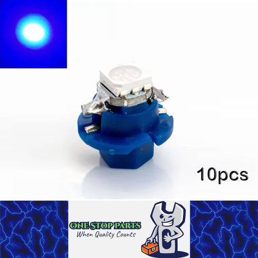 10 x Blue T5 Cap B8.4D 5050 SMD Instrument Light Twist and Lock LED Dash Light