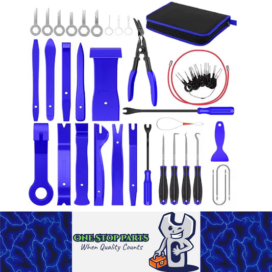 Blue Hand Tool Set Pry Disassembly Tool Interior Door Clip Panel Trim Dashboard
