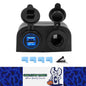 Tent Type Panel Dual USB Port 5V 4.2A Charger + 12-24V Cigarette Lighter Socket
