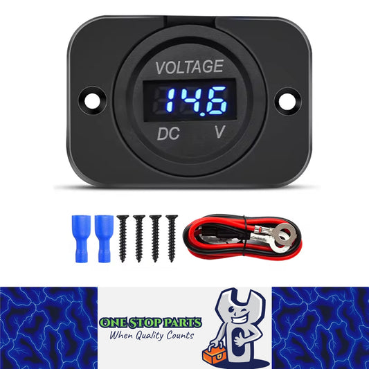 1 x Blue LED Digital Voltmeter 12-24V Voltage Gauge Meter Panel with Cable