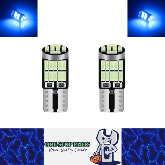 2 x T10 Ice Blue 26SMD 4014 Style Super Bright T10 LED Globes (2pcs)
