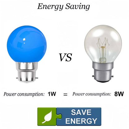 Blue 12V B22 1W LED Bubble Globe Frosted Lens LED Bulb ideal for sign