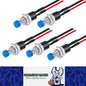 5 x BLUE Push Button Switches 7mm ON/OFF SPST Panel Mount Switches 20cm Wire