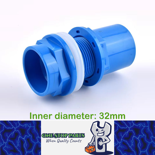 ID32mm Blue PVC Aquarium Connector Fish Tank Drainage Straight Joint Pipe