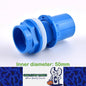 ID50mm Blue PVC Aquarium Connector Fish Tank Drainage Straight Joint Pipe
