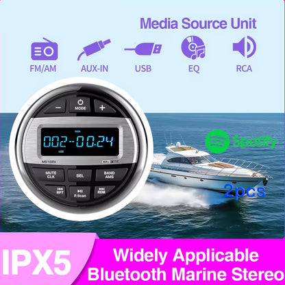 Boat Radio Media Player Marine Stereo MP3 Waterproof Bluetooth Audio Radio FM AM