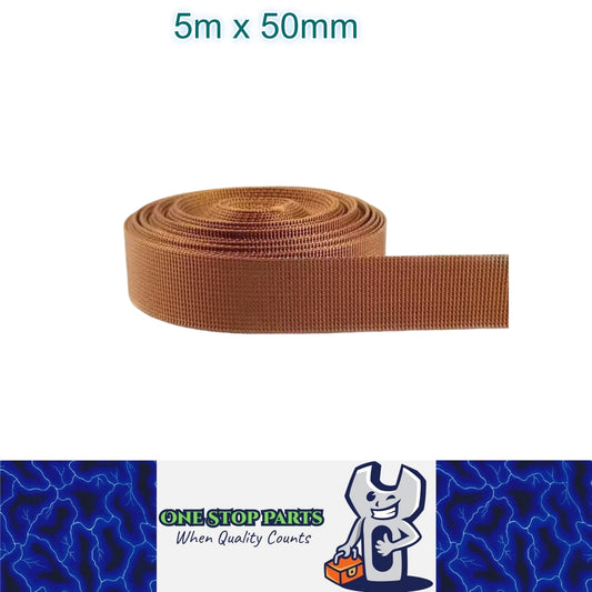 5m x 50mm Brown Nylon Webbing Strap Safety Belt Knapsack Bag Leash DIY Crafting