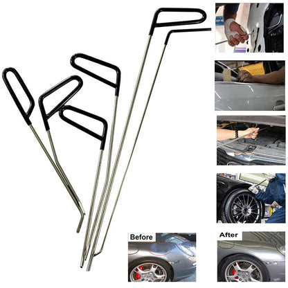 Car Body Dent Repair Rods 6pcs Hail Damage Removal Tools with Knock Down Pen Set