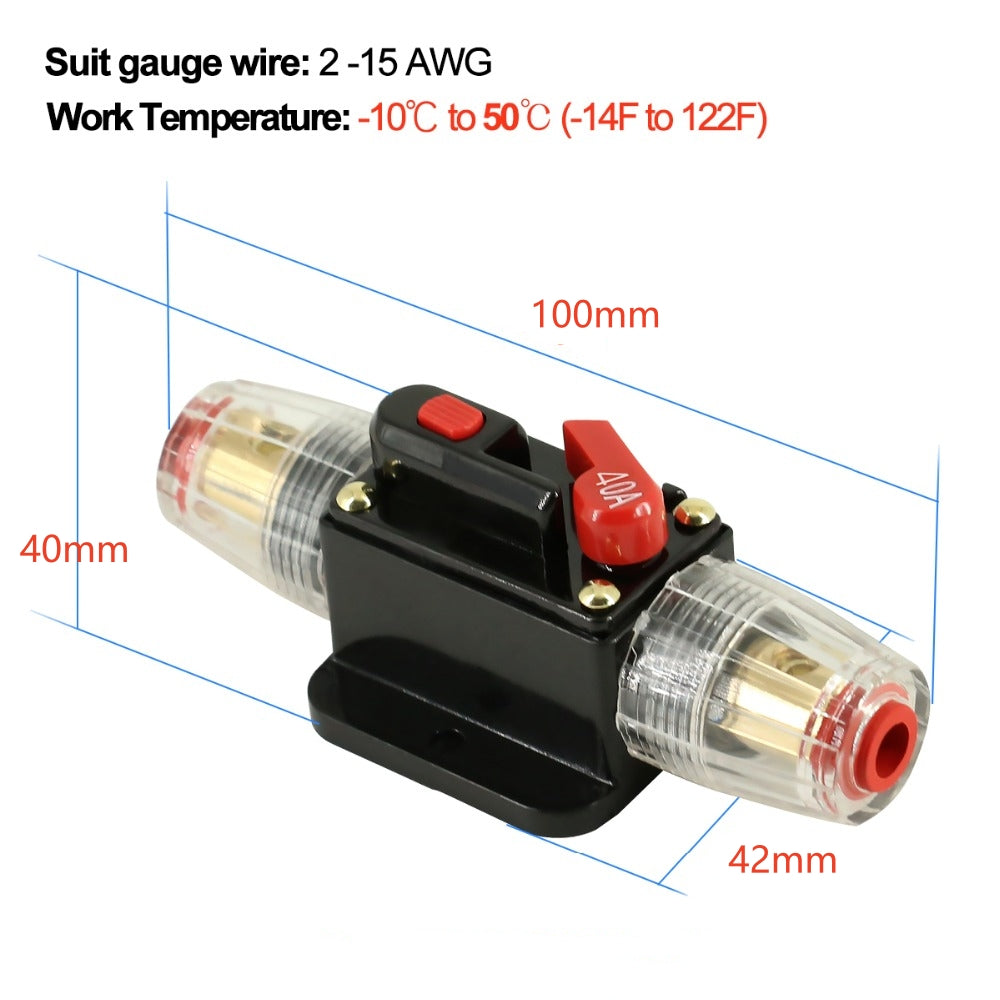 12v  Inline Circuit Breaker Manual Reset Ideal for 4wd Caravan Boat  Connector