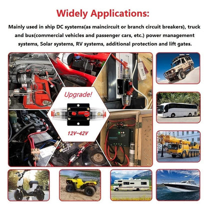12v  Inline Circuit Breaker Manual Reset Ideal for 4wd Caravan Boat  Connector