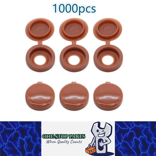 1000 x Brown screw covers Bulk Screw Cap Covers with Lid (1000pcs)