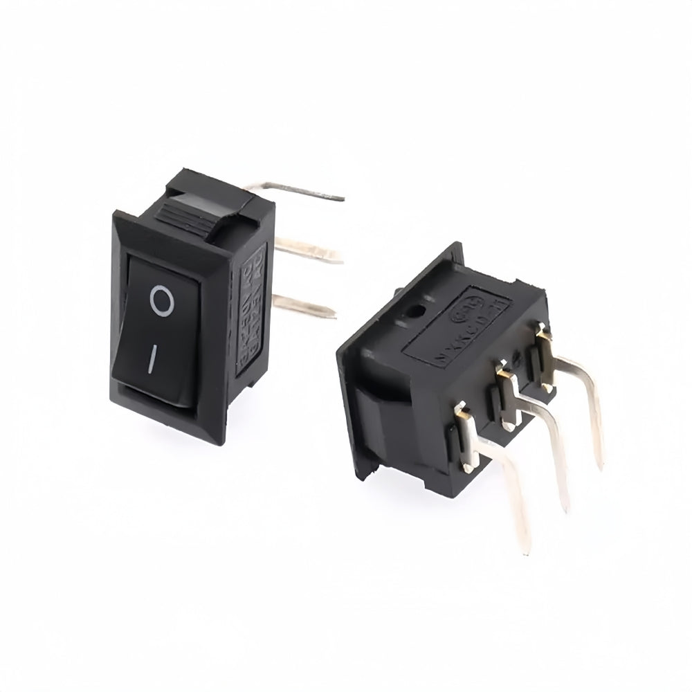 10 x Black Rocker Switches 10x15mm ON/OFF 3 Pin L Type SPST Panel Mini Switches