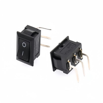 10 x Black Rocker Switches 10x15mm ON/OFF 3 Pin L Type SPST Panel Mini Switches