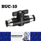 10mm BUC Push Joint Valve Pneumatic Ball Air Flow Control Valve Tube Connector