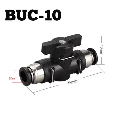 10mm BUC Push Joint Valve Pneumatic Ball Air Flow Control Valve Tube Connector