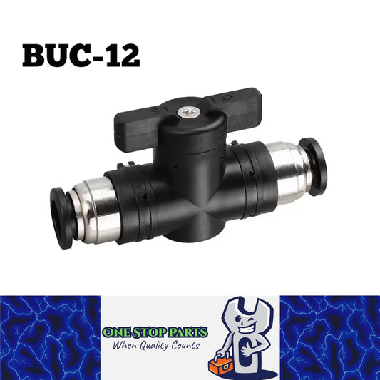 12mm BUC Push Joint Valve Pneumatic Ball Air Flow Control Valve Tube Connector