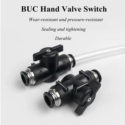 12mm BUC Push Joint Valve Pneumatic Ball Air Flow Control Valve Tube Connector