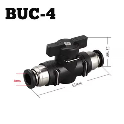 4mm Type BUC Push Connect Valve Pneumatic Ball Air Flow Control Valve Connector