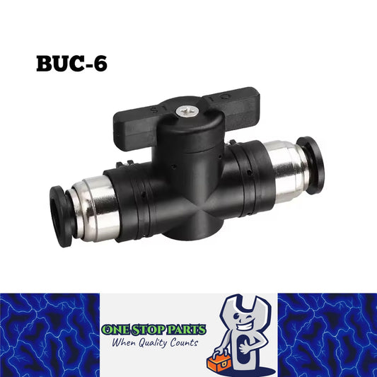 6mm Type BUC Push Connect Valve Pneumatic Ball Air Flow Control Valve Connector