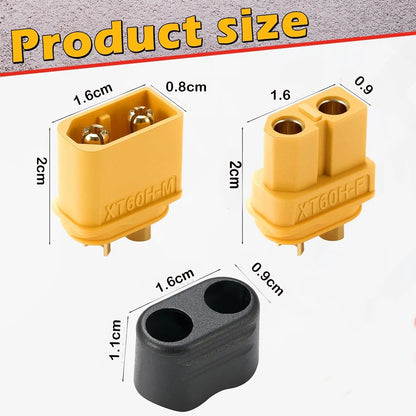 20 Pairs XT60H Bullet Connectors Male Female Plugs for RC Lipo Battery RC Plane