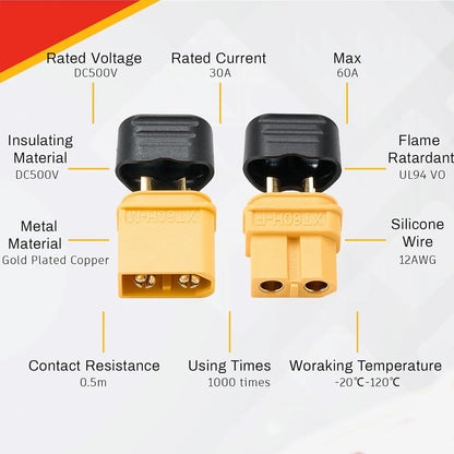 20 Pairs XT60H Bullet Connectors Male Female Plugs for RC Lipo Battery RC Plane