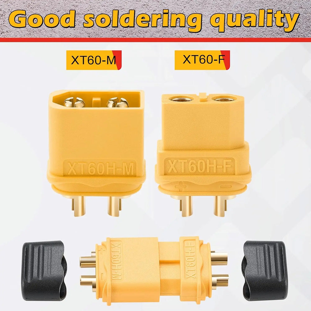 20 Pairs XT60H Bullet Connectors Male Female Plugs for RC Lipo Battery RC Plane