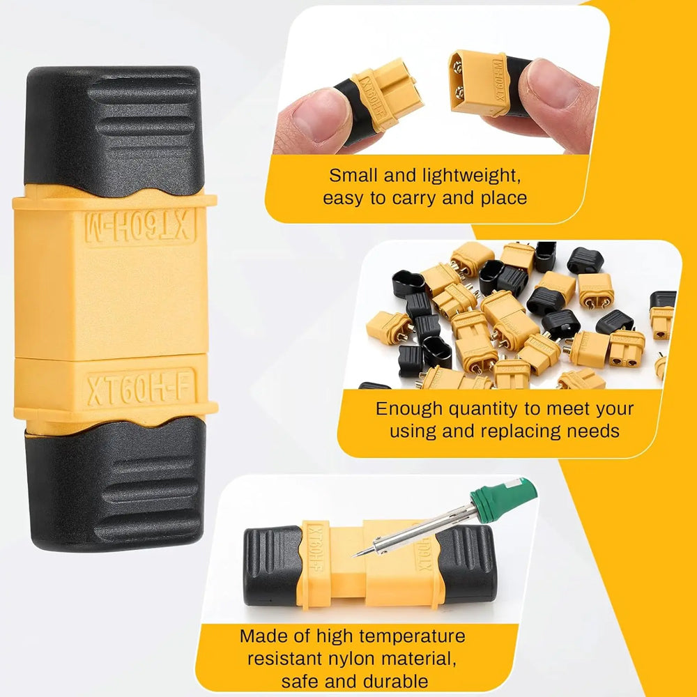 20 Pairs XT60H Bullet Connectors Male Female Plugs for RC Lipo Battery RC Plane