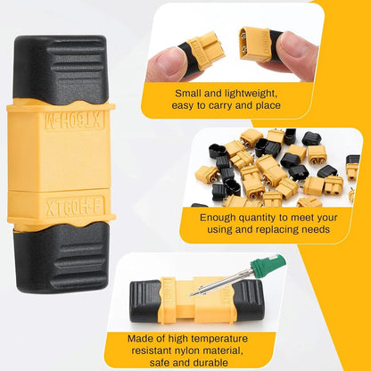 20 Pairs XT60H Bullet Connectors Male Female Plugs for RC Lipo Battery RC Plane