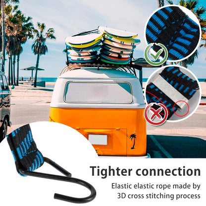 15 x 2M Bungee Cords Heavy Duty Luggage Bungee Straps with Hooks Elasticity Rope
