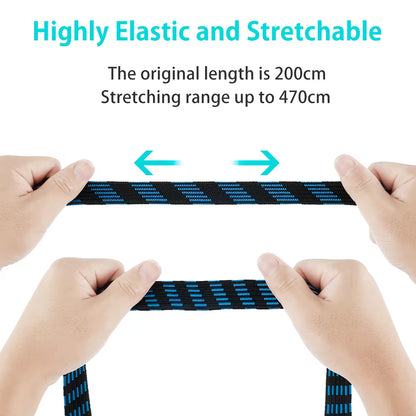 15 x 2M Bungee Cords Heavy Duty Luggage Bungee Straps with Hooks Elasticity Rope