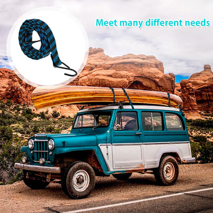 15 x 2M Bungee Cords Heavy Duty Luggage Bungee Straps with Hooks Elasticity Rope