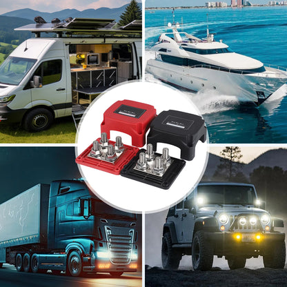 1 x 400A Bus Bar 12-48V 4x M10 Terminals Studs Marine Boat RV Ute Distribution